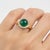 Wave Design Green Onyx and Topaz Ring in Silver, Gold, Size 6 For Sale - Image 6 of 9
