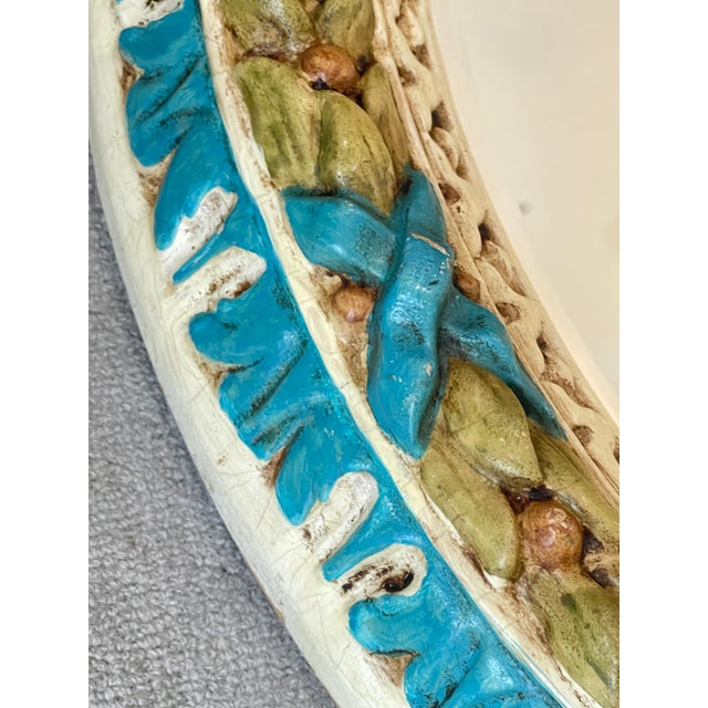 Italian Carved Round Florentine Lemon & Laurel Wood Mirror For Sale - Image 11 of 15