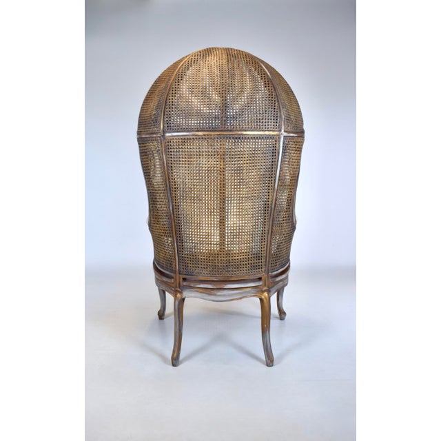 Vintage Canopy Porter Chair French Country Louis XV Style, Double Cane For Sale - Image 10 of 13