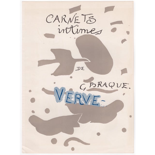 Georges Braque (1885-1954) Carnet Intimes Original Lithograph Year: 1955 Printer: Mourlot Frères for Tériade Size: 357 x...