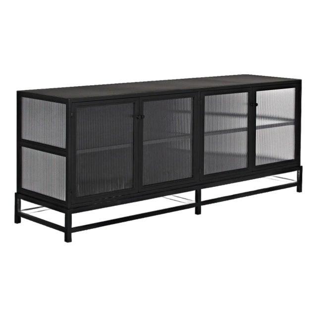 NOIR Chandler 4 Door Sideboard, Black Iron For Sale