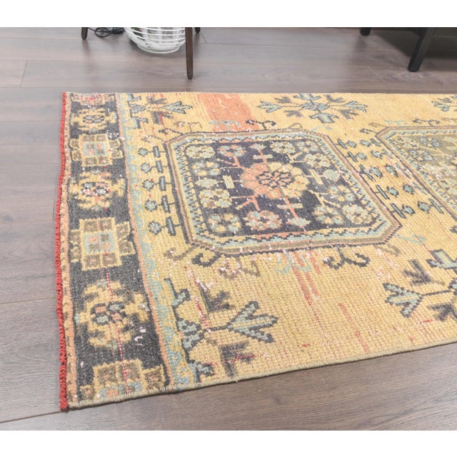 Turkish Oushak Orange Wool Rug For Sale - Image 4 of 8