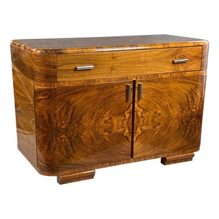 Vintage Art Deco Walnut Commode, 1930s For Sale