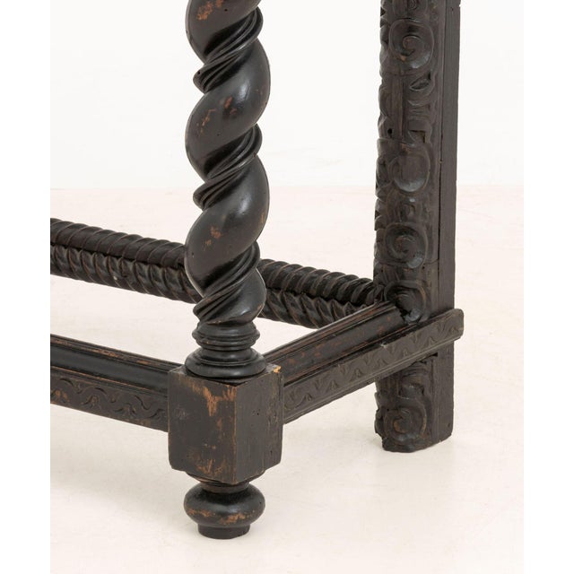 19th Century Flemish Ebonized and Carved Wood Console Table For Sale - Image 5 of 7