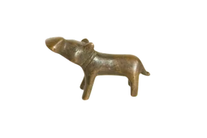 Vintage African Bronze Hippo Head Up