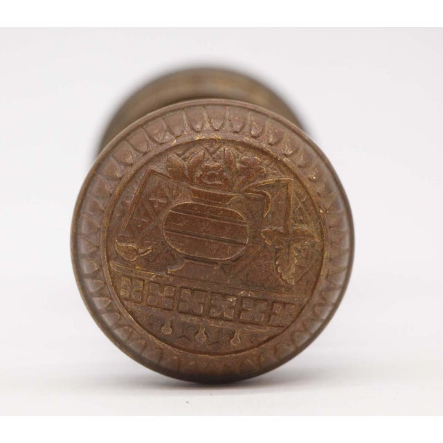 Antique Lockwood Bronze Broken Leaf Door Knob Set For Sale - Image 6 of 8