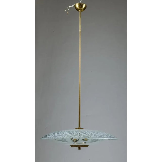 1940s Art Deco Church Chandelier with Three Lights For Sale - Image 5 of 9
