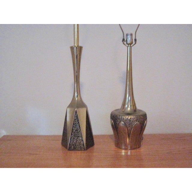 Mid-Century Modern 1960s Mid Century Modern Tempestini Brutalist Lamps - Pair For Sale - Image 3 of 14