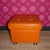 Orange Orange Leatherette Stool, 1970s For Sale - Image 8 of 10