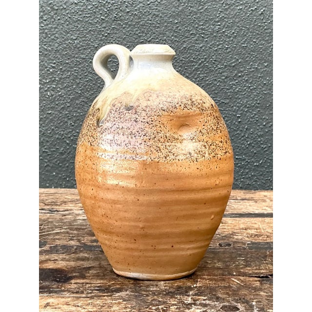 Traditional Vintage Handcrafted Pottery Vessel For Sale - Image 3 of 12