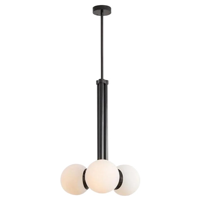 Tubular Md Black Pendant Light by Schwung For Sale