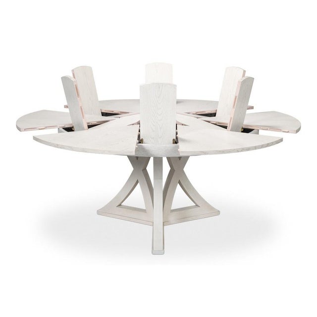 Wood Transitional Round Dining Table, Large - White Oak For Sale - Image 7 of 11
