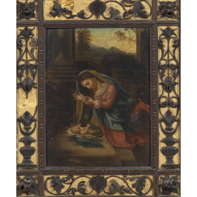 Antonio Allegri di Correggio, Adoration of the Child, 17th Century, Oil on Board For Sale - Image 4 of 6