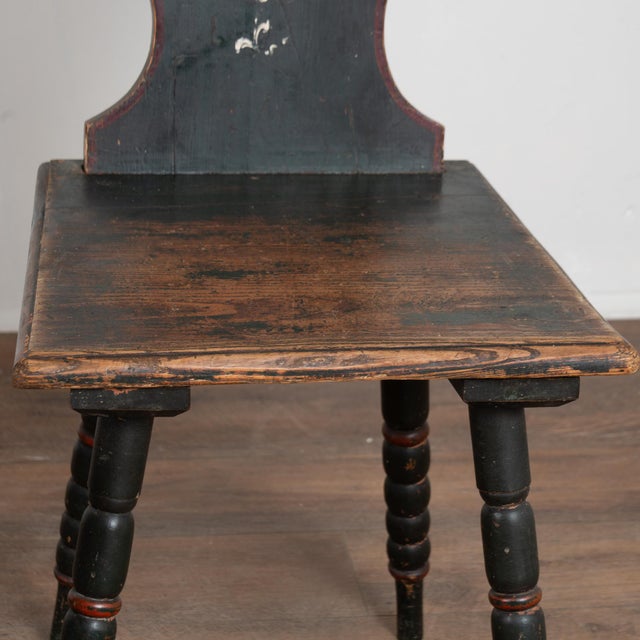 Pair of 19th Century Hand-Painted Hungarian Folk Art Chairs With Heart Cut Out For Sale - Image 9 of 13