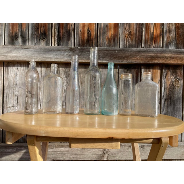 Early 20th Century Large Glass Apothecary Bottle Collection 7 Piece