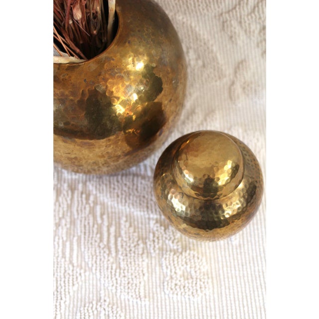 1970s Small Brass Ginger Jar For Sale - Image 5 of 8