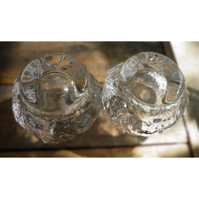 1970s Vintage 1970s Kosta Boda Crystal Snowball Candle Holders Set of 2 For Sale - Image 5 of 6