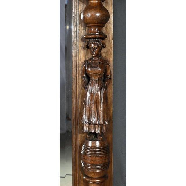 Early 20th Century Regional Oak Mirror For Sale - Image 12 of 18