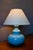 Vintage French Bohemian Blue Ceramic Table Lamp, 1960s For Sale - Image 6 of 10