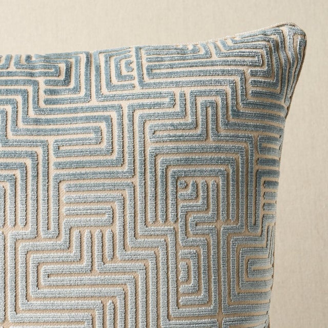 This pillow features Lisboa Velvet. This unique, labyrinthine pattern was inspired by Portuguese tilework. Its winding,...