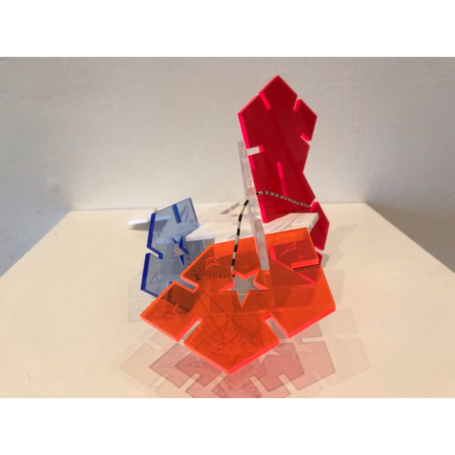 Contemporary Three Dimensional Light Sculpture by Franz Betz, “Show Me Orange” For Sale - Image 3 of 5