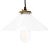 Mid-Century French Opaline Glass and Brass Pendant Lamp For Sale