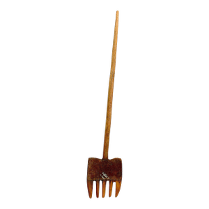 Antique Handmade Wooden and Metal Pitchfork