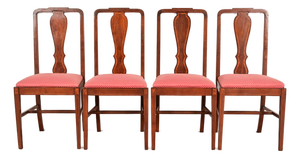 Baker Furniture Style Federal Inlaid Mahogany Dining Chairs, Set of Four