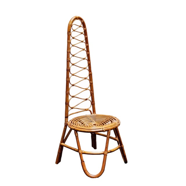 French Riviera bamboo and rattan dining or occasional chair. Excellent original condition.