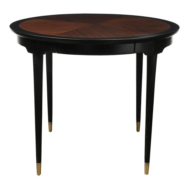 Mid-Century Modernist Game Table in Book-Matched Walnut W/Ebonized Detailing For Sale