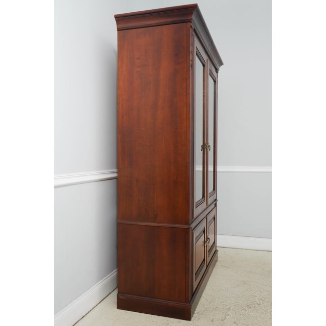 Age: Approx: 20 Years Old Details: British Classics Finish no.260 Adjustable Shelves Beveled Glass Fine Carved Details...