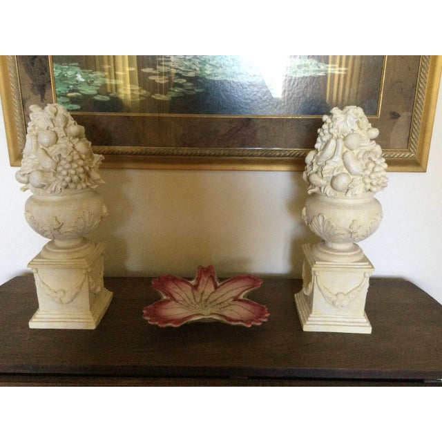 Vintage French Anduze Style Vases With Fruit Sculptures/Topiary, a Pair For Sale - Image 18 of 18