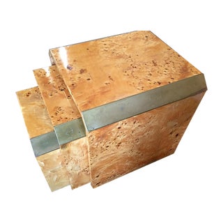 Burlwood Midcentury Modern Nesting Tables - 3 For Sale