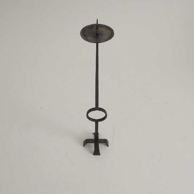 1970s Standing Candleholder in Wrought Iron, 1970s For Sale - Image 5 of 13