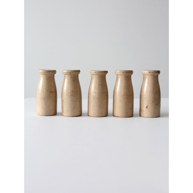 Wood Vintage Wooden Milk Bottle Bowling Game Set For Sale - Image 7 of 8