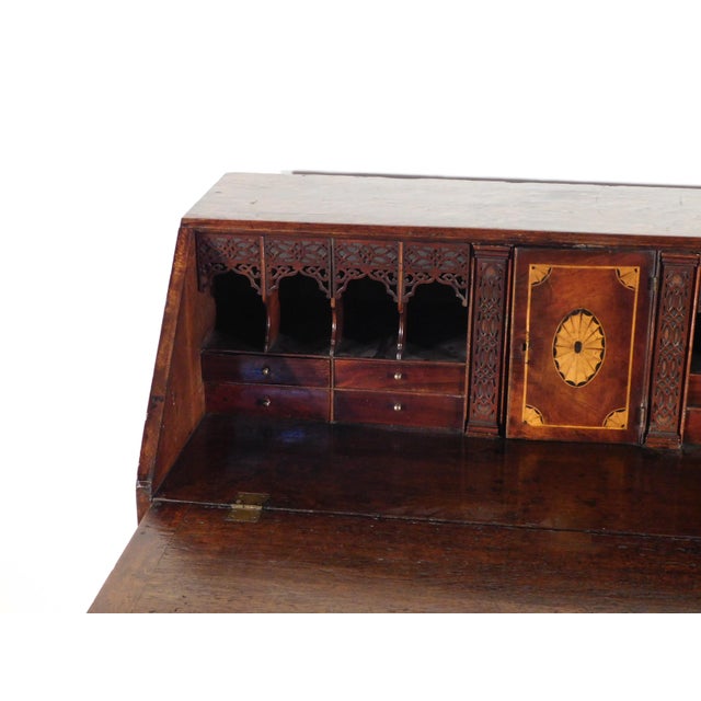 1880s English Oak Slant Front Desk For Sale In South Bend - Image 6 of 17