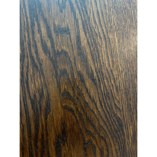 Vintage Spanish Revival X-Base Quartersawn Oak Bench Santa Barbara Provenance For Sale In Seattle - Image 6 of 7