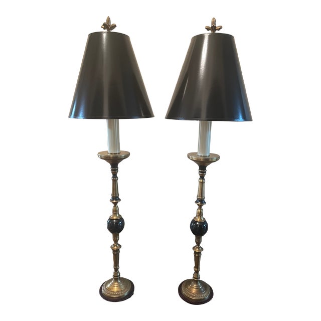 2000s John-Richard Italian Candlestick Lamp, a Pair For Sale