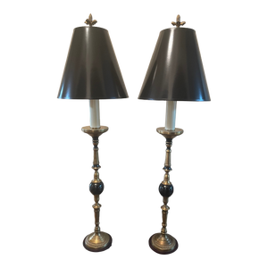 2000s John-Richard Italian Candlestick Lamp, a Pair