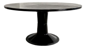 Mid-Century Modern Saturnus Dining Table with Wooden Top by Yrjö Kukkapuro, 1960s