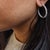 Haus of Brilliance 14K White Gold 3.0 Cttw Princess Cut Diamond Inside Out Hoop Earrings (G-H Color, SI2-I1 Clarity) - 28 MM For Sale - Image 4 of 5