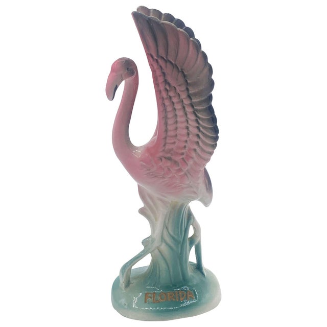 1950s Mid-Century "Meeting in Florida" Matching Ceramic Pink Flamingo Statues, Pair For Sale - Image 11 of 18