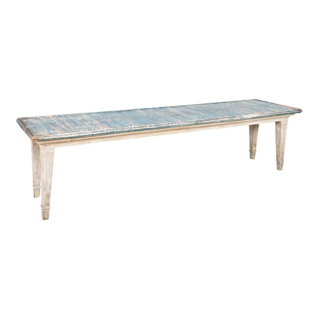 Early 20th Century Original Painted French Long Dining or Console Table For Sale