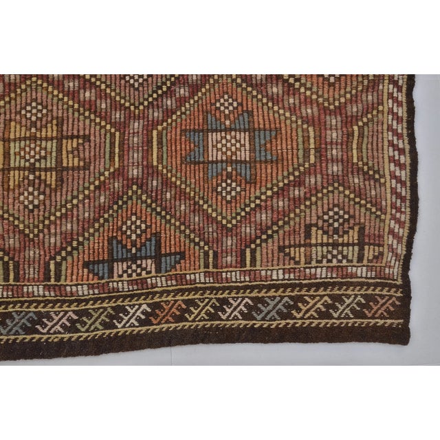 Mid 20th Century Home Living Decorative Kilim Rug For Sale - Image 9 of 10