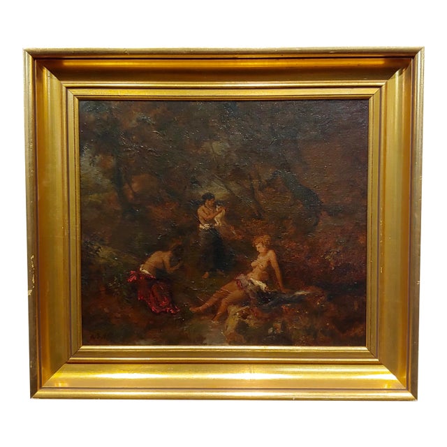 Albert Spethmann - Women Bathing in a Dark Forest-Oil Painting For Sale