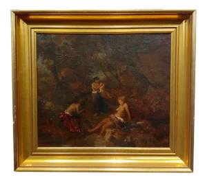 Albert Spethmann - Women Bathing in a Dark Forest-Oil Painting