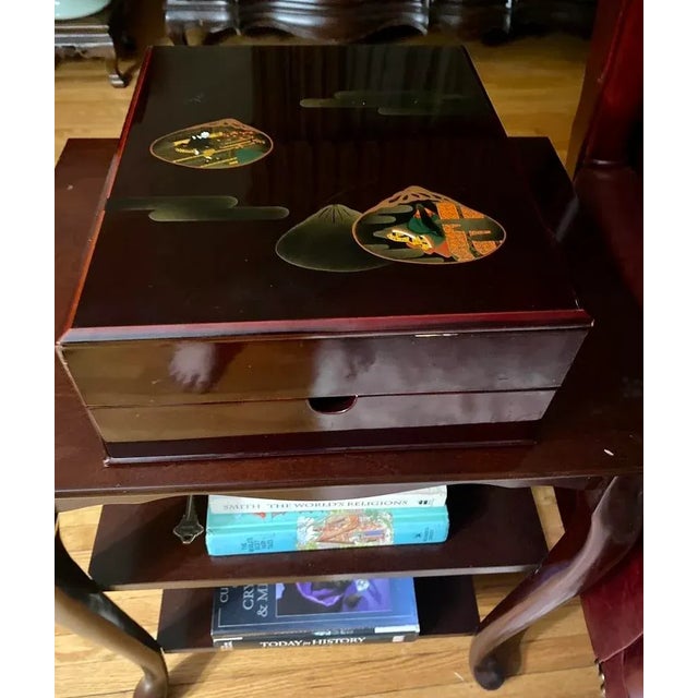 Late 20th Century Lidded Asian Box With One Drawer For Sale - Image 10 of 12