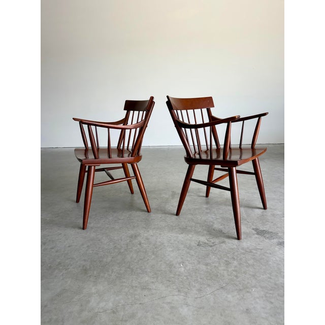 Wood 1960s Willett Mid Century Solid Cherry Windsor Style Dining Chairs, Set of 6 For Sale - Image 7 of 12