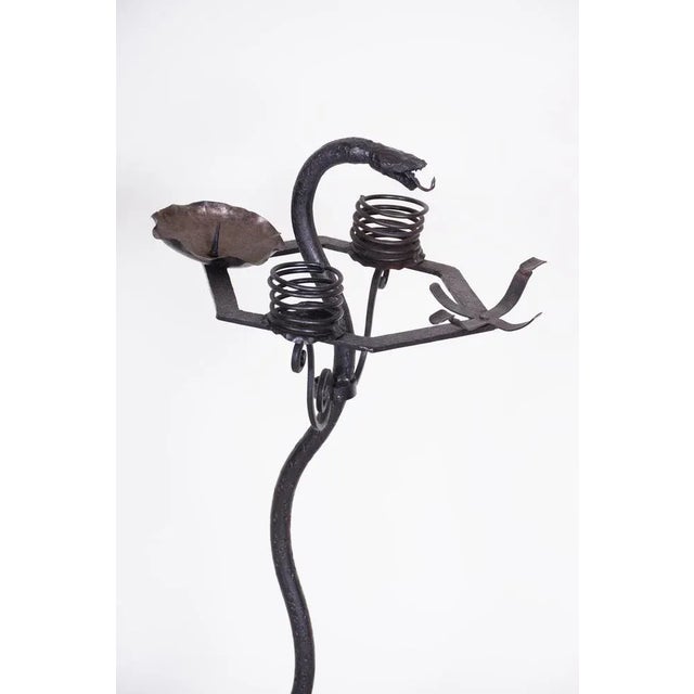 Art Deco Wrought Iron Candleholder, Austria, 1920s For Sale - Image 3 of 8