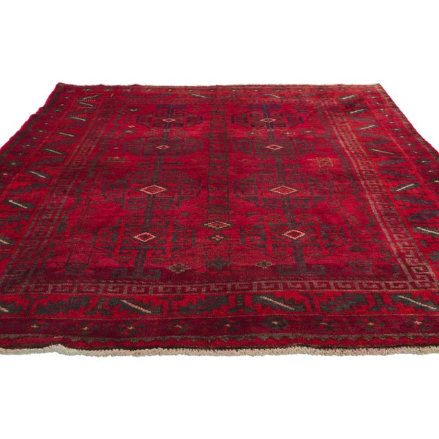 Mid-Century Modern Late 20th Century Vintage Turkoman Rug, 05'00 X 06'01 For Sale - Image 3 of 9